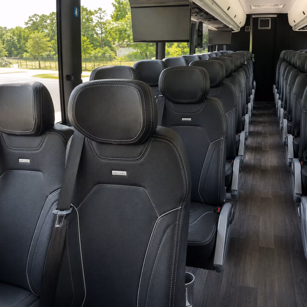 upland charter bus services interior