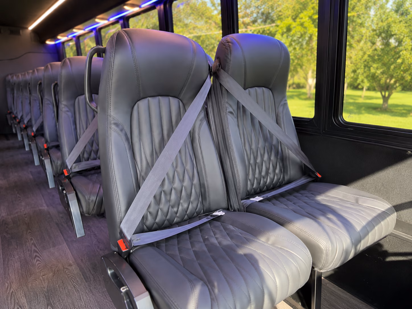upland wedding transportation onboard seating